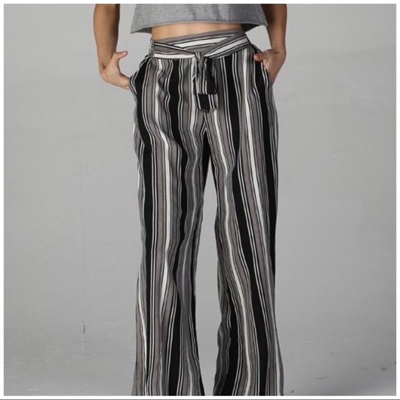 STRETCH SMOCK WAIST WIDE LEG PANTS with POCKETS - Picture 3 of 15